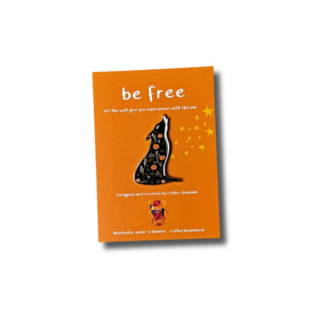 Wolf pin - be free