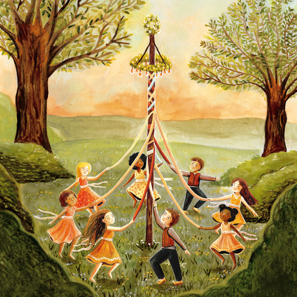 plaat meipaal dans / sheet maypole dance