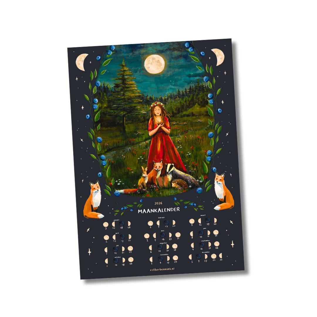 Moon calendar 2026 – Illustrator under a blankie