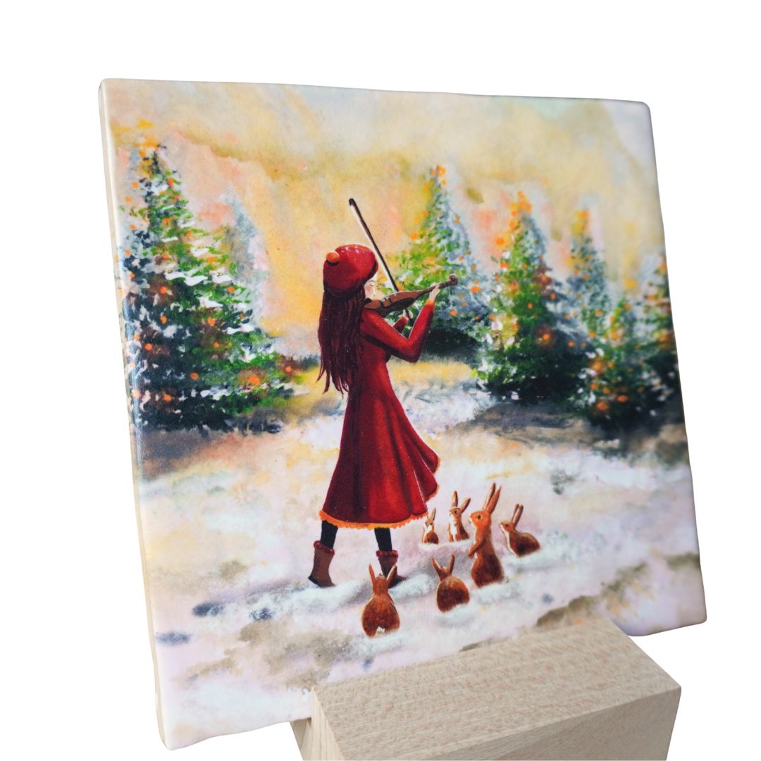 Cosy tegeltje 'de violist'