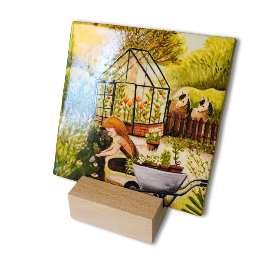 Cosy tegeltje 'tuinieren'