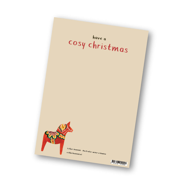 Kerstkaart Tussen de boeken