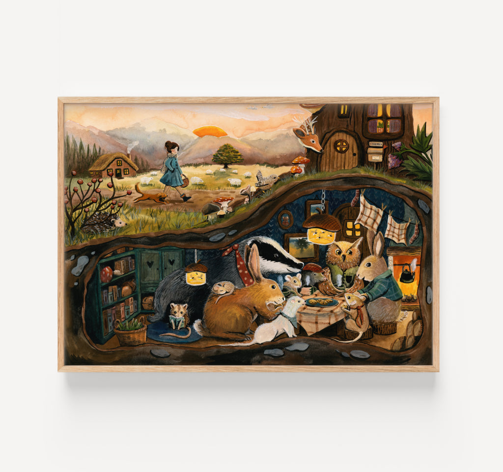 Cosy in the woods print