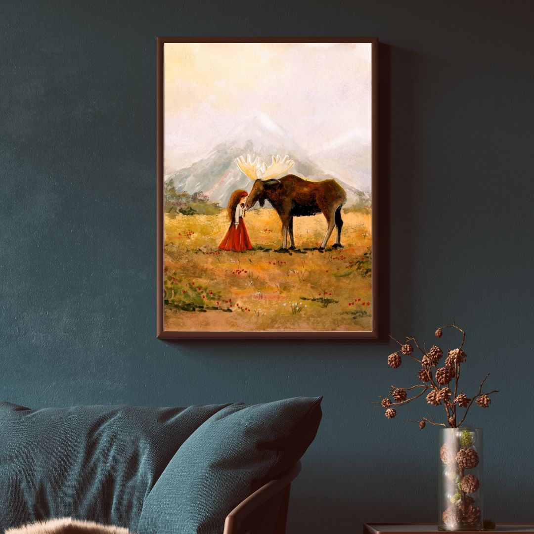 Eland en ik - Moose and I print