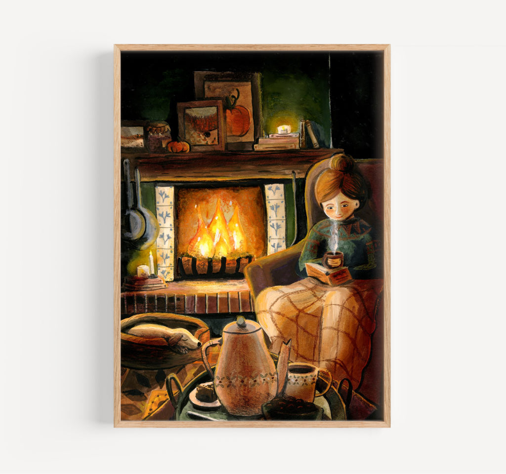 Haardvuur knusheid -Fireplace cosy Print