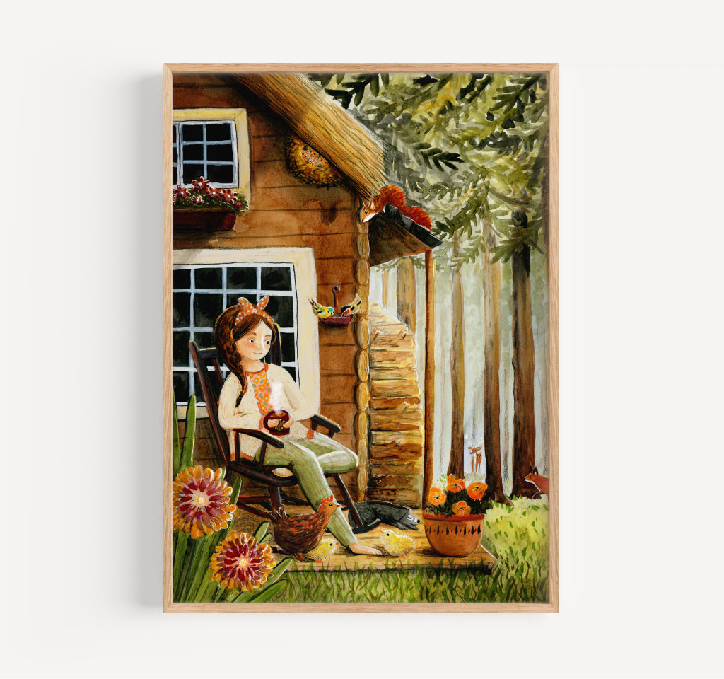 Home in the woods - print