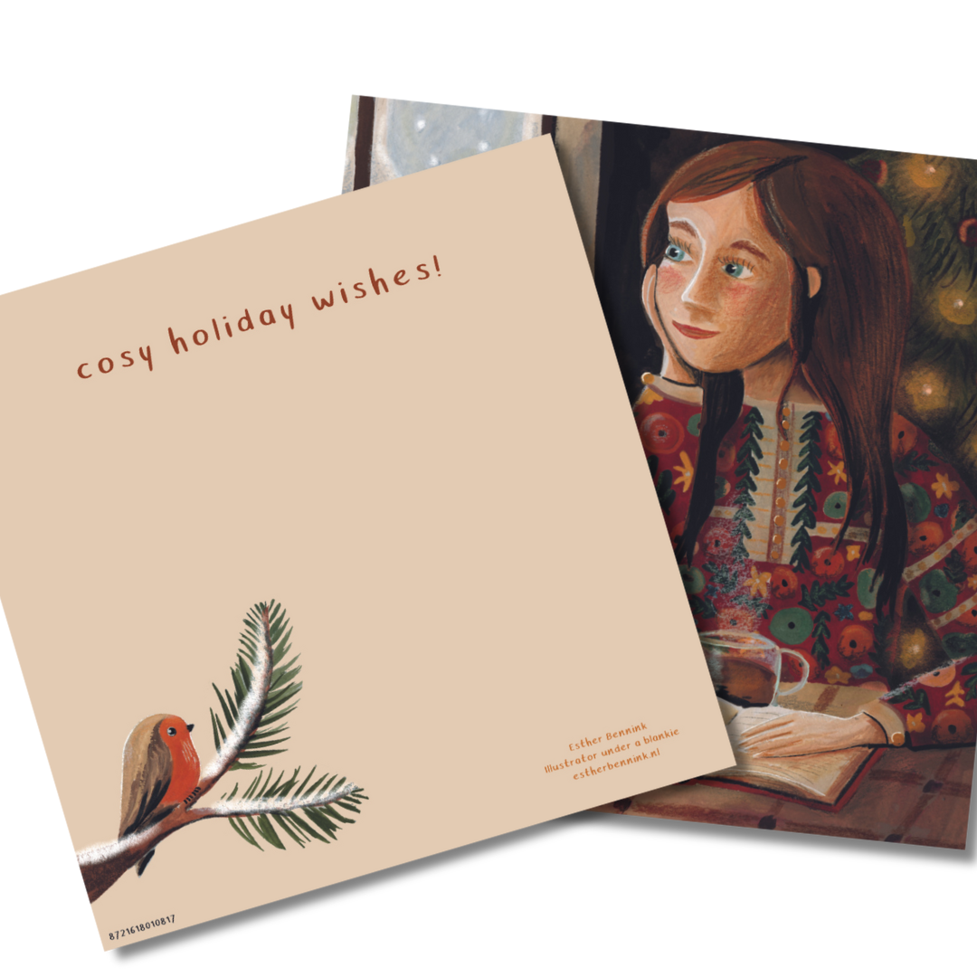 Kerstkaart roodborstje - Christmas card robin
