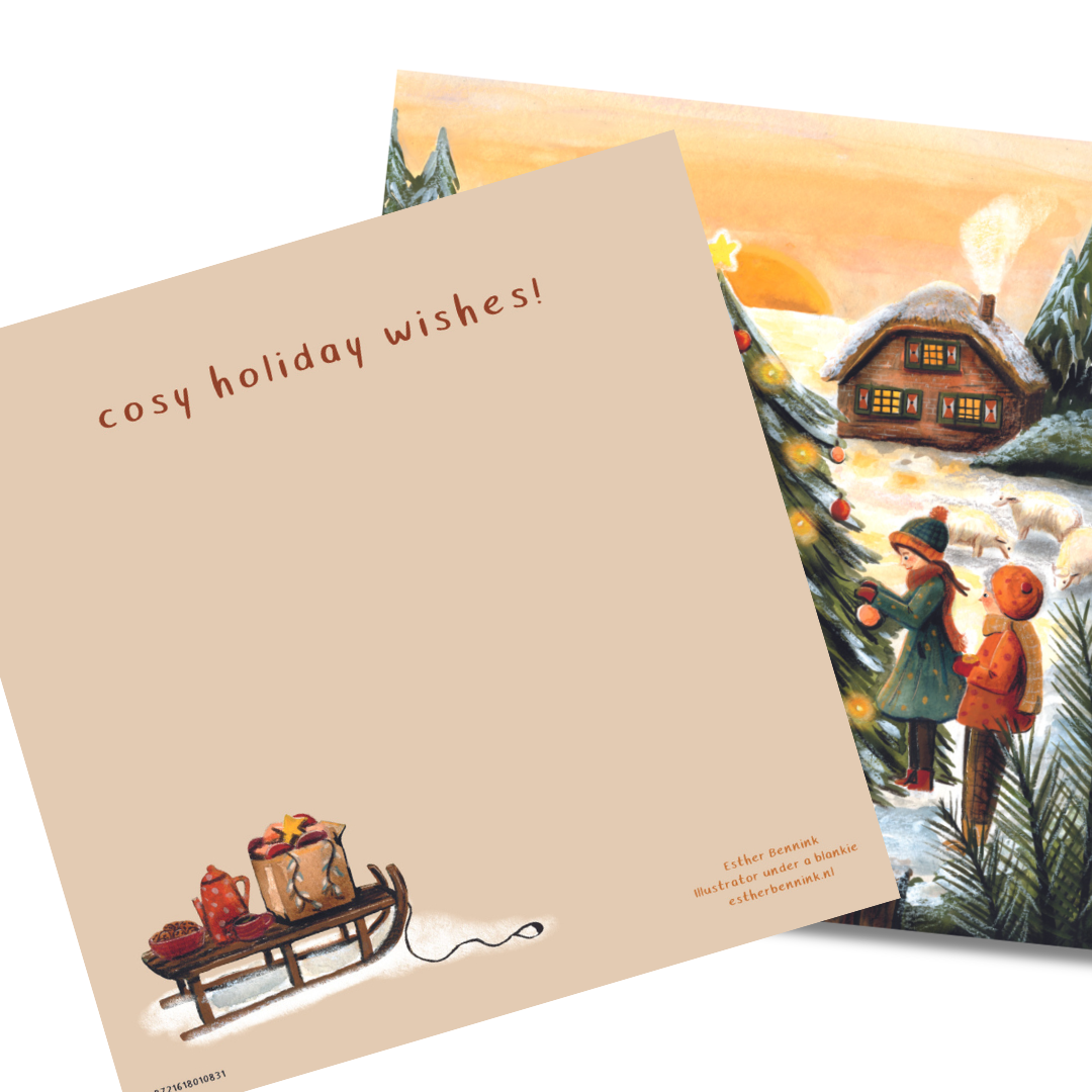 Kerstkaart de grote boom - Christmas card the big tree