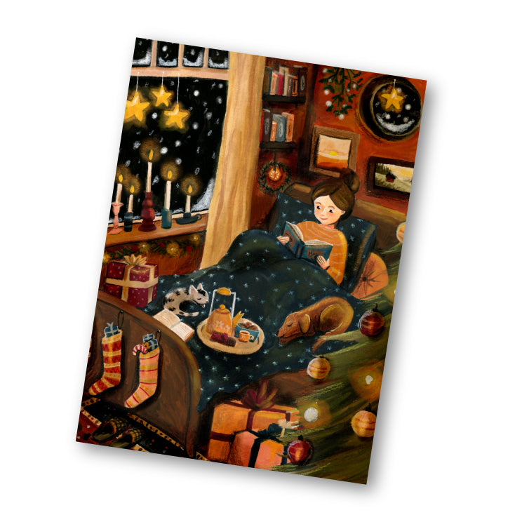 Kerstkaart warm en knus