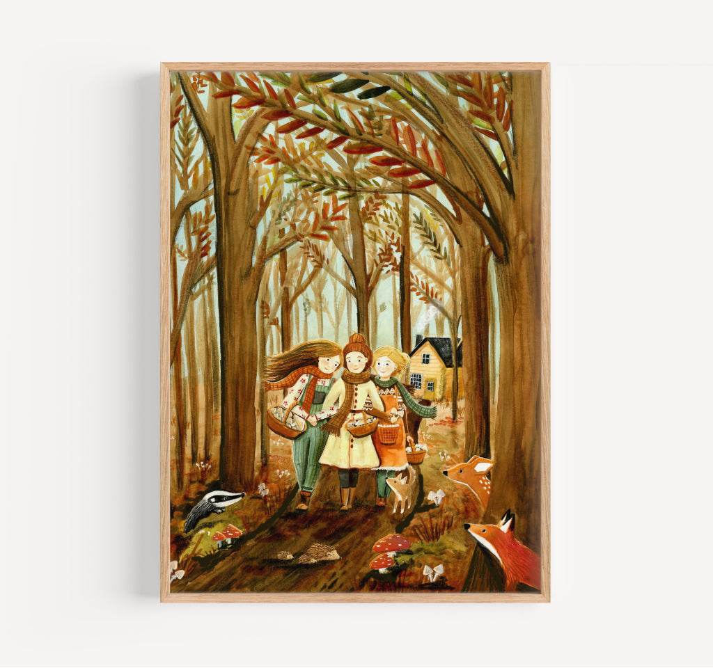 Paddenstoelentijd - Mushroom time print