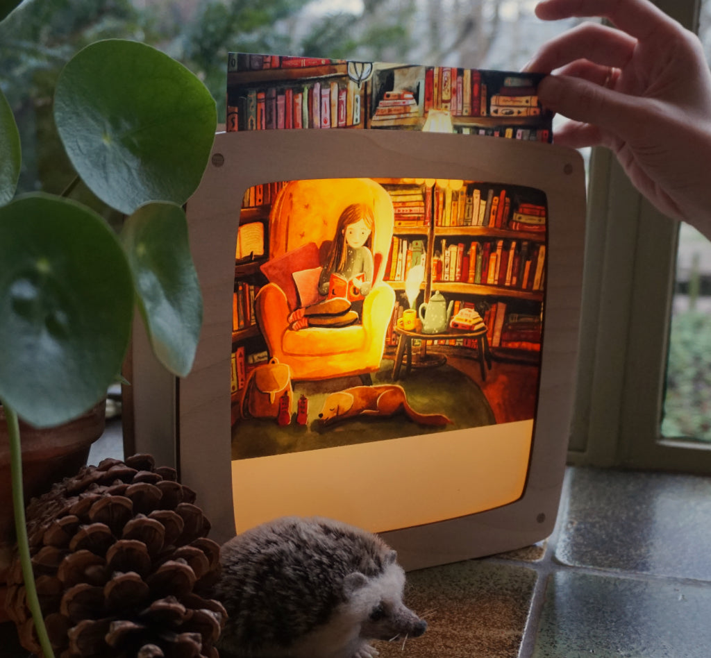plaat kerst tussen de boeken / sheet Christmas between books