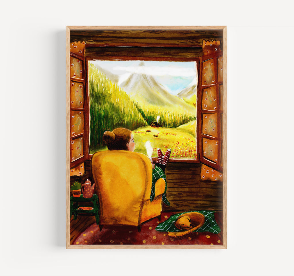 Thee met uitzicht / tea with a view print