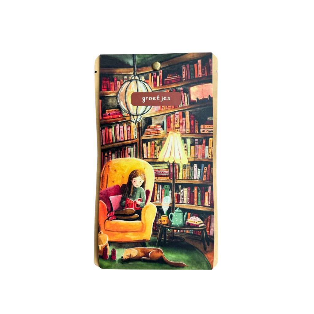 Carte de thé amour des livres - salutations