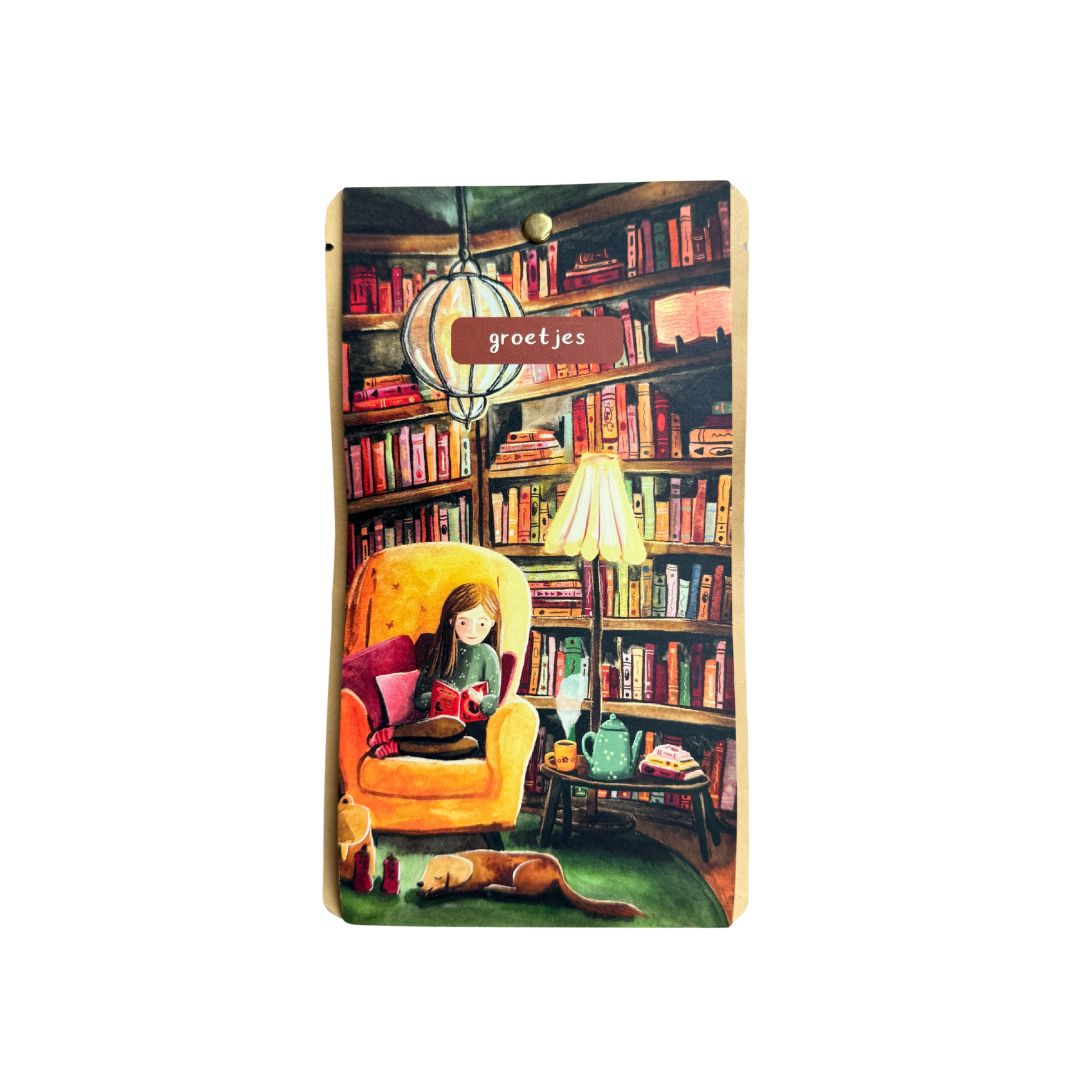 Carte de thé amour des livres - salutations