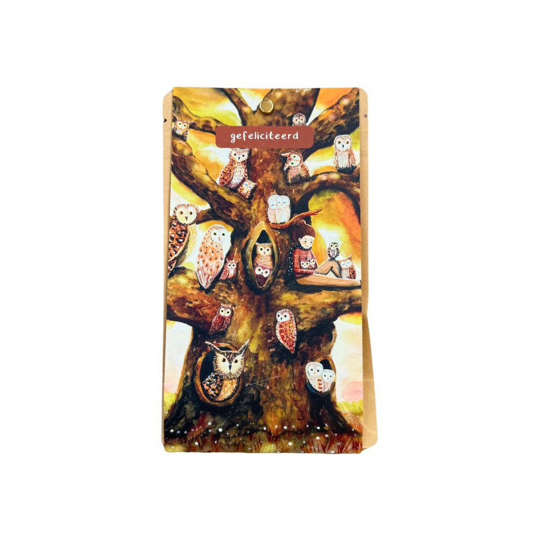 Carte de thé Owl Tree - félicitations