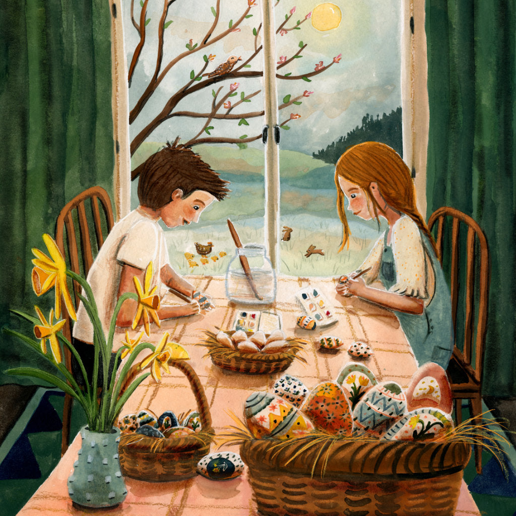 plaat eieren schilderen / sheet painting eggs