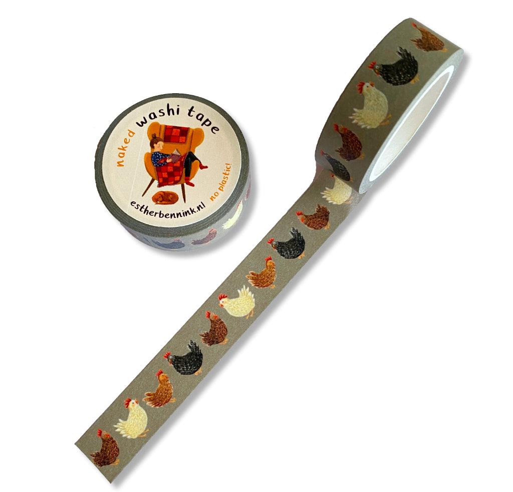 Washi Tape kippetjes - chickens